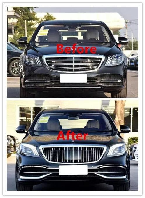 Car Front Grille Mesh For Mercedes Benz S class W222 Glossy Black image 0